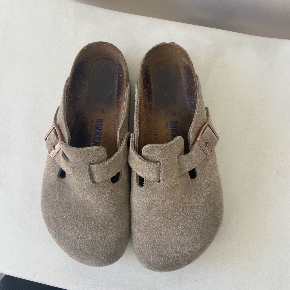 Birkenstock Kids Suede Clogs - Taupe